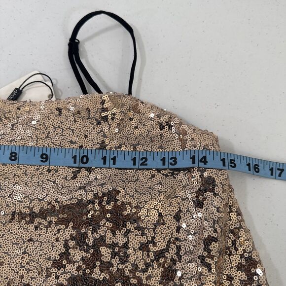 Haoduoyi Tank Top Womens‎ S Golden Sequins Feminine Disco Party Y2K - Picture 6 of 10